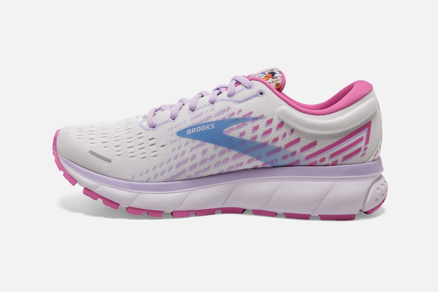 Brooks Israel Ghost 13 Road Running Shoes Womens - White/Pink/Blue - HGT-896547